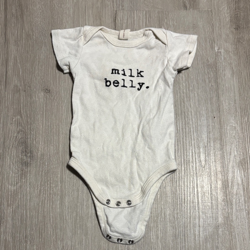 Tenth & Pine 100% Organic Cotton Milk Belly Cream Baby Bodysuit